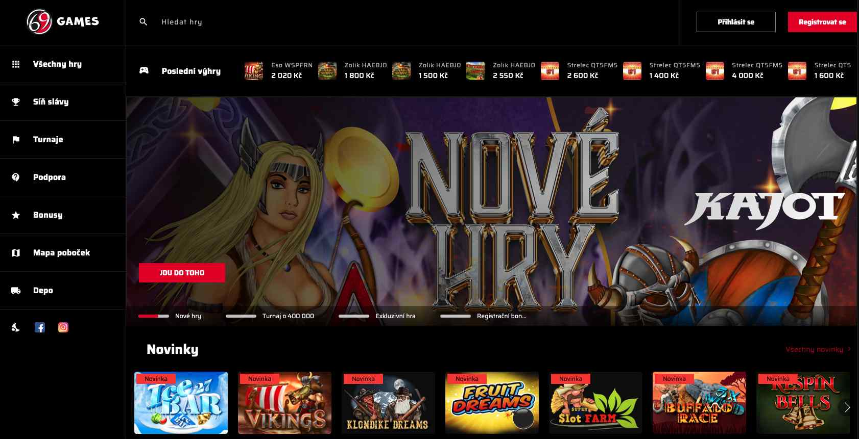 69Games casino Uvítací bonus