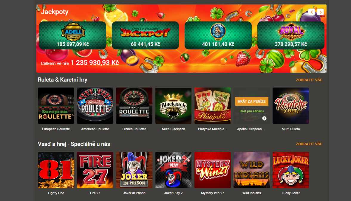 Kasinové hry Chance Vegas