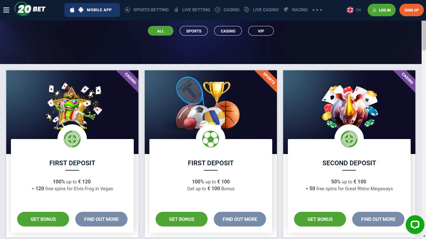 20bet Bonus