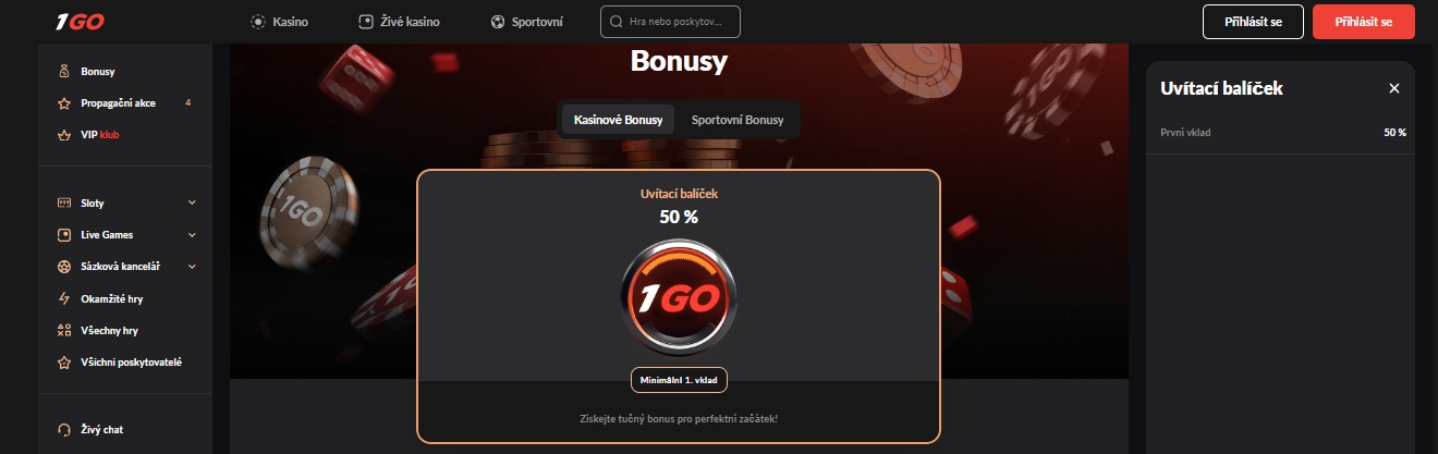 1GoCasino Casino Bonuses, ceska-kasina.com