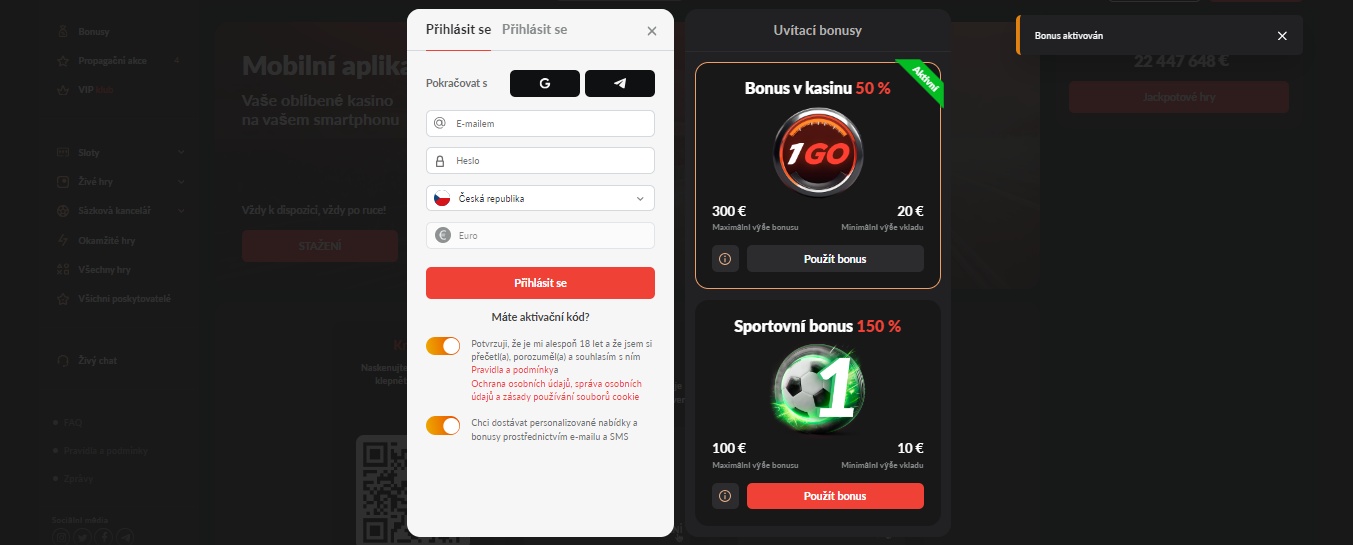 1GoCasino Registration, ceska-kasina.com